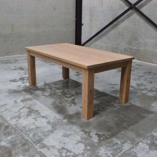 Massief Gezandstraald Eiken Eettafel Greywash