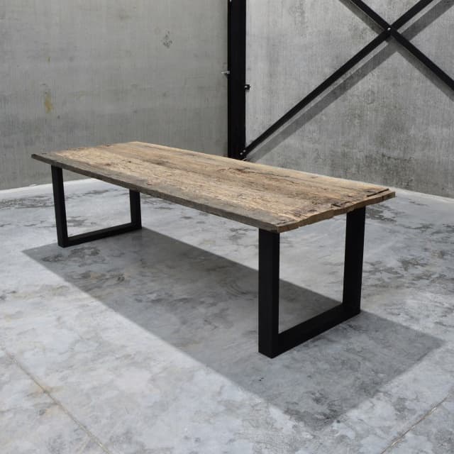Massief Eiken Wagonplank Tafel 2