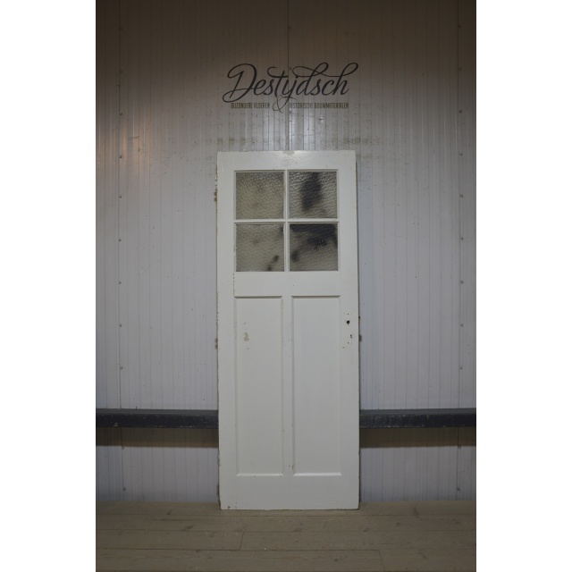 Oude Bruynzeel drievaks paneeldeur met glas 