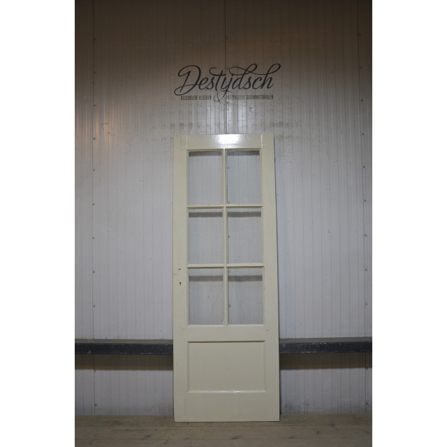 Oude Bruynzeel paneeldeur met glas 