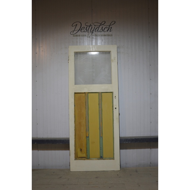 Oude Bruijnzeel paneeldeur met grote ruit 