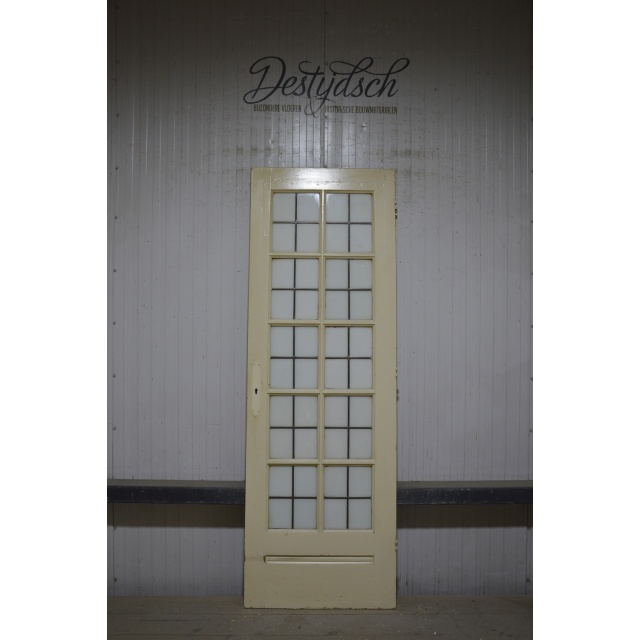 Gebruikte paneeldeur met glas in lood 