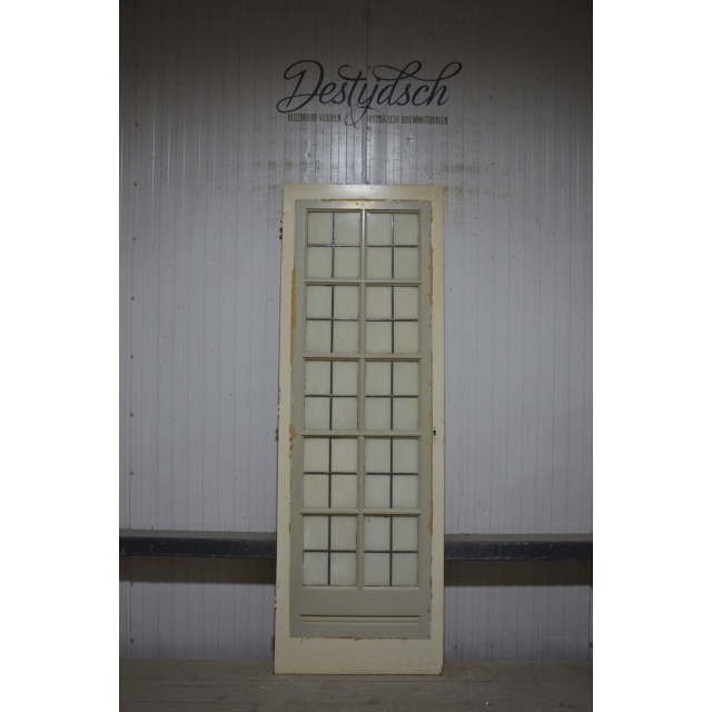Gebruikte paneeldeur met glas in lood  