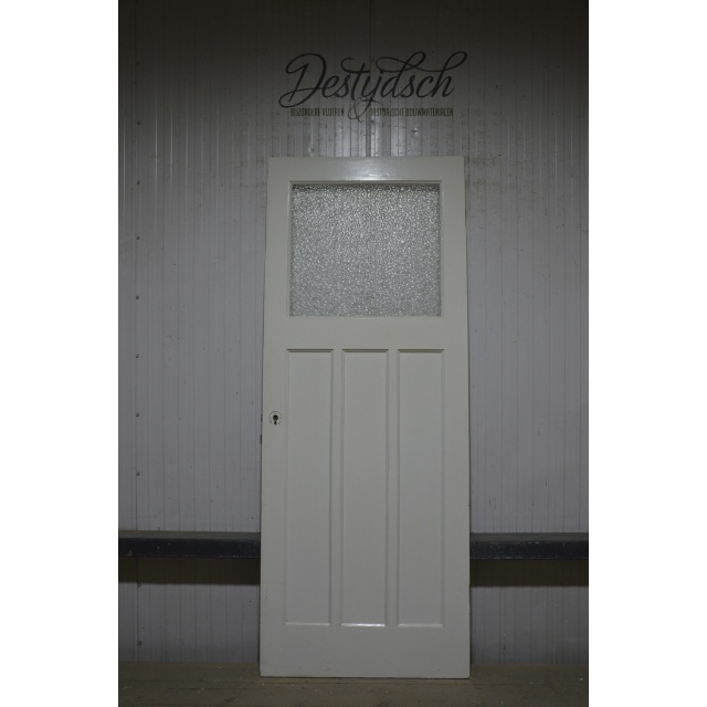 Oude Bruynzeeldeur met 3 staande vakken en 1 ruit 