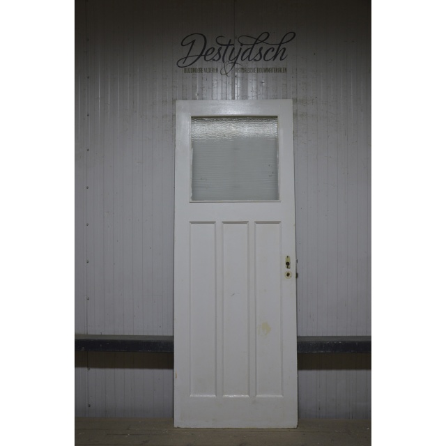 Oude Bruynzeeldeur met 3 staande vakken en 1 ruit 