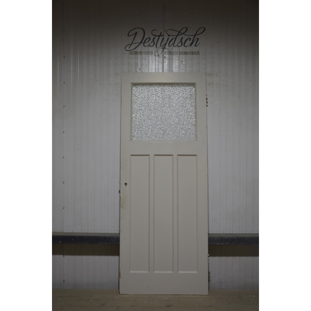 Oude Bruynzeeldeur met 3 staande vakken en 1 ruit 