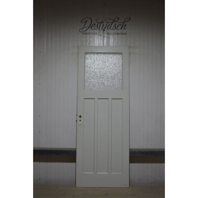 Oude Bruynzeeldeur met 3 staande vakken en 1 ruit 