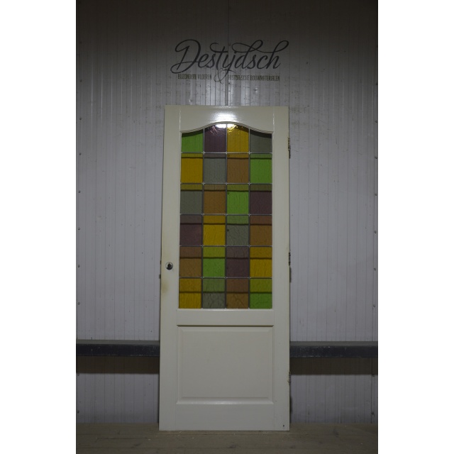 Gebruikte paneeldeur met glas in lood